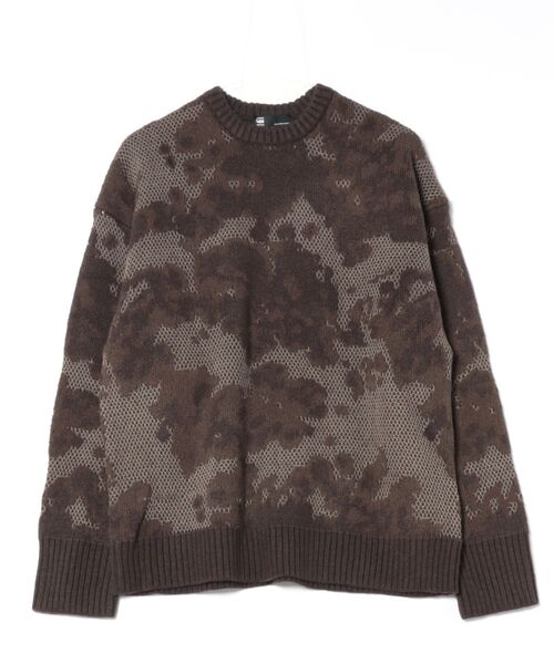 G-STAR(ジースター)の「Loose Jacquard Knit/オーバーサイズジャガード編みカモフラージュニットセーター(ニット/セーター・メンズ・カモフラージュ/ベージュ系その他・X-LARGE/X-SMALL/LARGE/MEDIUM/SMALL)」の5枚目の写真
