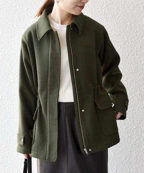 セール】SHIPS any: メルトン ジップ フィールド コート（その他