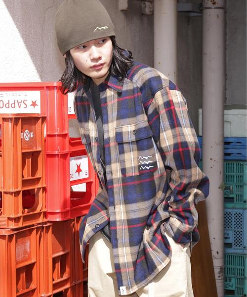 MANASTASH(マナスタッシュ)の「MANASTASH/マナスタッシュ/FLEECE PLAID CPO SHIRT(シャツ/ブラウス・メンズ・レッド/ネイビー・S/M/XL/L)」の9枚目の写真