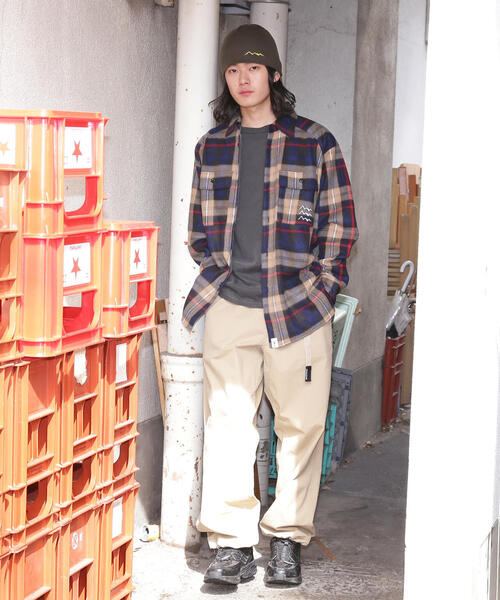 MANASTASH(マナスタッシュ)の「MANASTASH/マナスタッシュ/FLEECE PLAID CPO SHIRT(シャツ/ブラウス・メンズ・レッド/ネイビー・S/M/XL/L)」の6枚目の写真