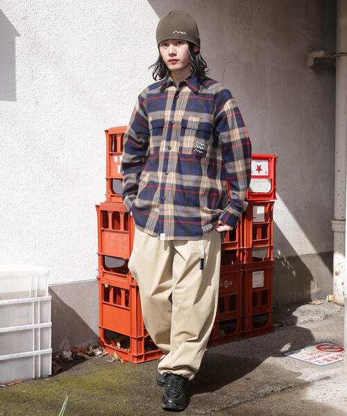 MANASTASH(マナスタッシュ)の「MANASTASH/マナスタッシュ/FLEECE PLAID CPO SHIRT(シャツ/ブラウス・メンズ・レッド/ネイビー・S/M/XL/L)」の5枚目の写真