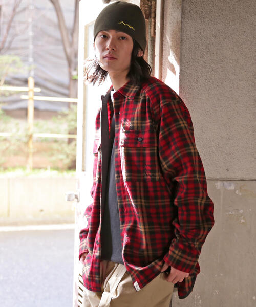 MANASTASH(マナスタッシュ)の「MANASTASH/マナスタッシュ/FLEECE PLAID CPO SHIRT(シャツ/ブラウス・メンズ・レッド/ネイビー・S/M/XL/L)」の3枚目の写真