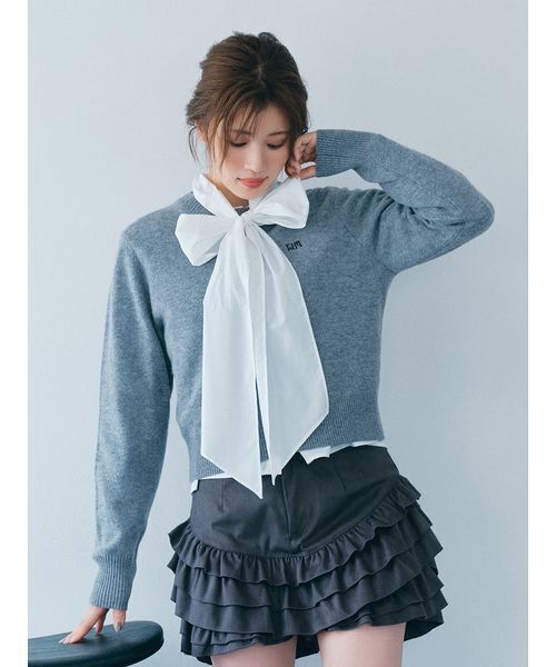 今季 FURFUR ロゴ刺繍クルーネックセーター ロゴ刺繍クルーネックセーター（ニット/セーター）｜FURFUR（ファー