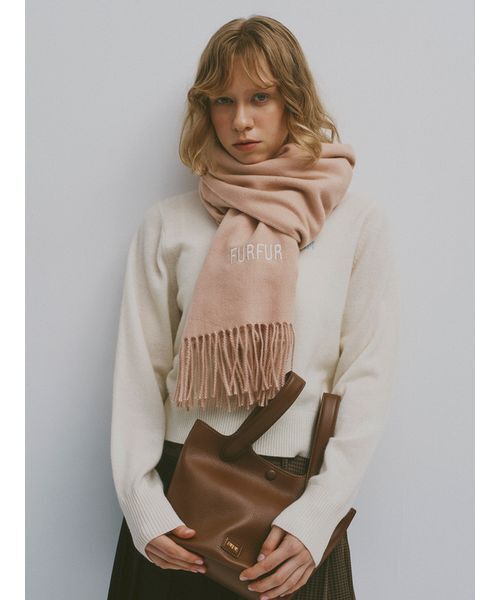 FURFUR（ファーファー）の「ロゴ刺繍クルーネックセーター（ニット/セーター・レディース・アイボリー/ピンク/グレー/ネイビー/ライトブルー・F）」の7枚目の写真