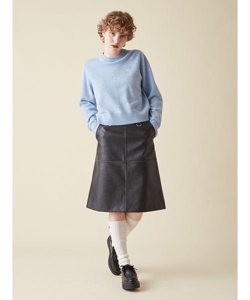 FURFUR（ファーファー）の「ロゴ刺繍クルーネックセーター（ニット/セーター・レディース・アイボリー/ピンク/グレー/ネイビー/ライトブルー・F）」の19枚目の写真