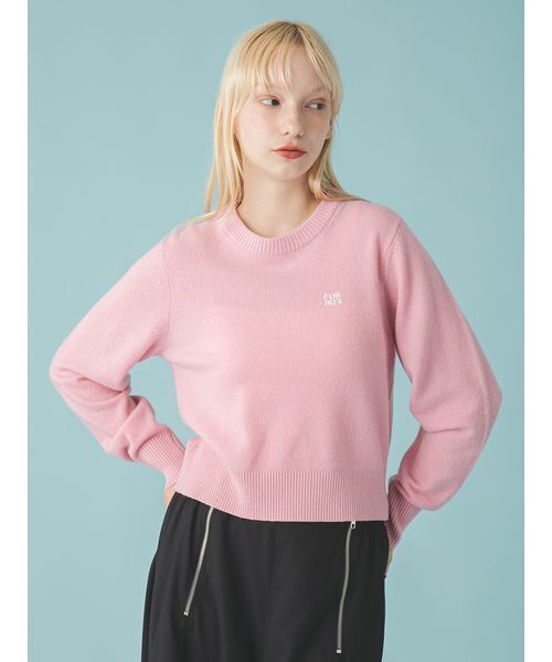 FURFUR（ファーファー）の「ロゴ刺繍クルーネックセーター（ニット/セーター・レディース・アイボリー/ピンク/グレー/ネイビー/ライトブルー・F）」の20枚目の写真