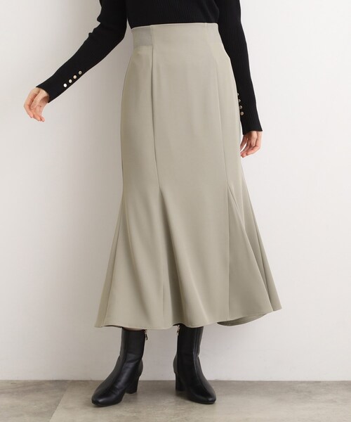 grove（グローブ）の「ウエストサイドリブマーメイドスカート（スカート・レディース・ブラック/ライトベージュ/カーキ・05/02/01/04/03）」の3枚目の写真