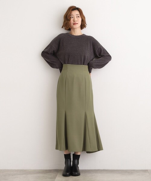 grove（グローブ）の「ウエストサイドリブマーメイドスカート（スカート・レディース・ブラック/ライトベージュ/カーキ・05/02/01/04/03）」の6枚目の写真
