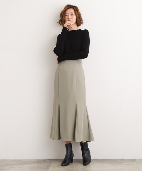 grove（グローブ）の「ウエストサイドリブマーメイドスカート（スカート・レディース・ブラック/ライトベージュ/カーキ・05/02/01/04/03）」の10枚目の写真