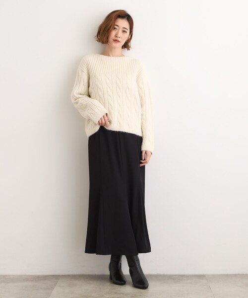 grove（グローブ）の「ウエストサイドリブマーメイドスカート（スカート・レディース・ブラック/ライトベージュ/カーキ・05/02/01/04/03）」の13枚目の写真