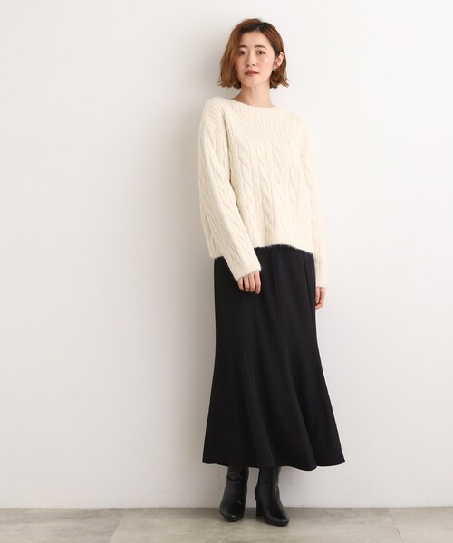 grove（グローブ）の「ウエストサイドリブマーメイドスカート（スカート・レディース・ブラック/ライトベージュ/カーキ・05/02/01/04/03）」の14枚目の写真