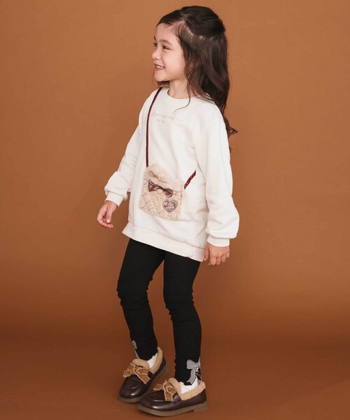 SLAP SLIP（スラップスリップ）の「裾リボンパッチ刺しゅうレギンス(80~130cm)（レギンス/スパッツ・キッズ・オフホワイト/オレンジ/ブラック・80ｃｍ/90cm/110cm/130cm/100cm/120cm）」の12枚目の写真