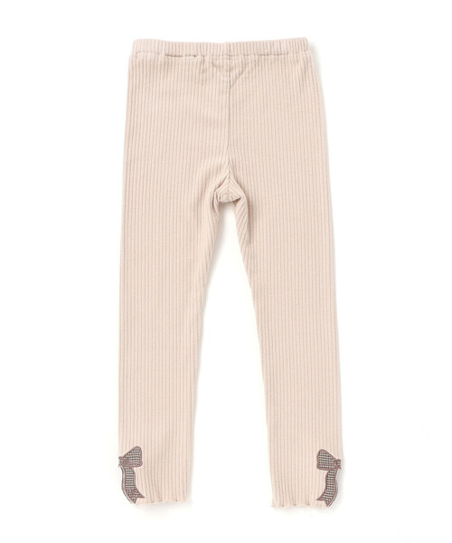 SLAP SLIP（スラップスリップ）の「裾リボンパッチ刺しゅうレギンス(80~130cm)（レギンス/スパッツ・キッズ・オフホワイト/オレンジ/ブラック・80ｃｍ/90cm/110cm/130cm/100cm/120cm）」の8枚目の写真