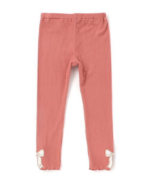 SLAP SLIP（スラップスリップ）の「裾リボンパッチ刺しゅうレギンス(80~130cm)（レギンス/スパッツ・キッズ・オフホワイト/オレンジ/ブラック・80ｃｍ/90cm/110cm/130cm/100cm/120cm）」の6枚目の写真