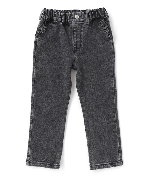 BeBe Petits Pois Vert（ベベプチポワヴェール）の「【店舗限定】フリルストレッチデニムロングパンツ(95~150cm)（デニムパンツ・キッズ・ブラック/ネイビー・120cm/130cm/95cm/110cm/140cm/100cm/150cm）」の11枚目の写真