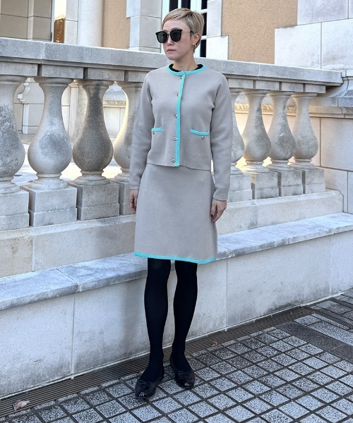 JENNE(ジェンヌ)の「マリン風ニットジャケット(カーディガン/ボレロ・レディース・グレー/ネイビー/グリーン・SMALL/MEDIUM/LARGE)」の22枚目の写真