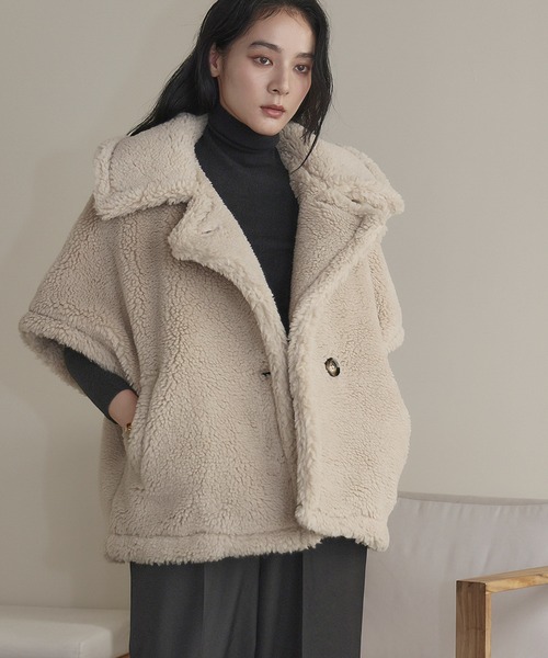 新品未使用タグ付き　エルフランク　テディ　ボアコート セール】【2025AW】テディベア ボアコート ボアジャケット ミドル丈