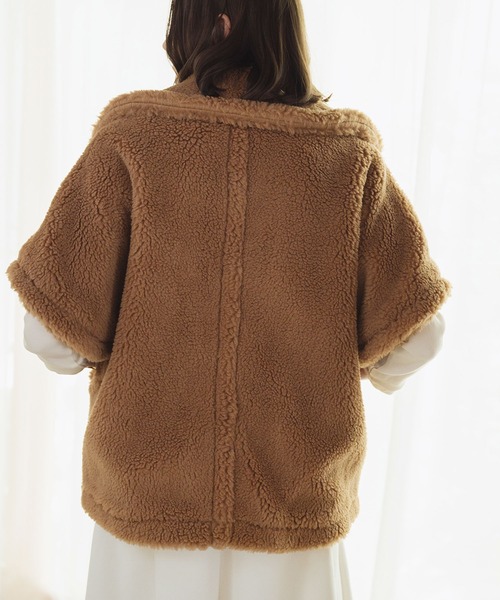 新品未開封！ELFRANK エルフランク ボアコート テディケープ アイボリー ELFRANK コート チェスターコート 「CLASSY 2月号掲載」オーバーサイズ