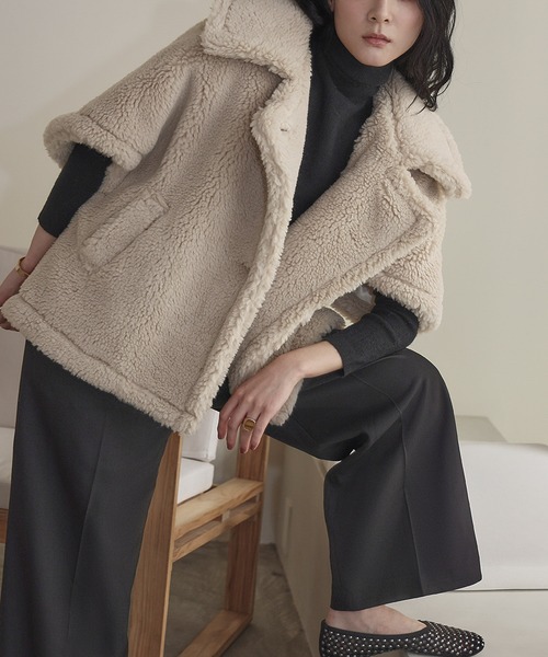 ★クチュールドアダム★もこもこテディベア★軽量ボアコート★バージンウールお素材★ ☆クチュールドアダム☆もこもこテディベア☆軽量ボアコート☆バージン