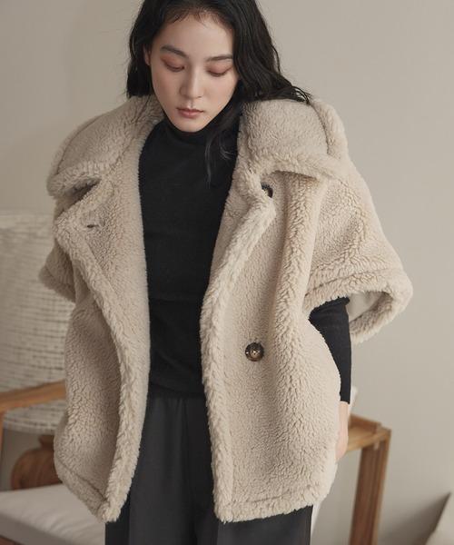 セール】【2025AW】テディベア ボアコート ボアジャケット ミドル丈