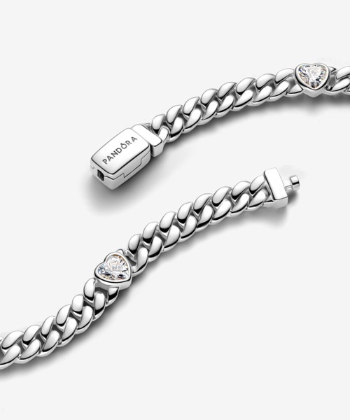 ハート キューバン チェーン ブレスレット（ブレスレット）｜Pandora