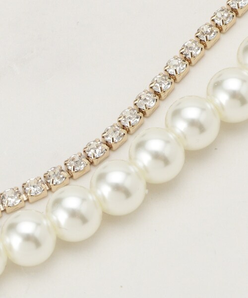 SHOO・LA・RUE（シューラルー）の「【セレモニー】2連ダイヤレーン＆フェイクパールネックレス（ネックレス・レディース・ゴールド/ピンクゴールド/シルバー・00）」の8枚目の写真