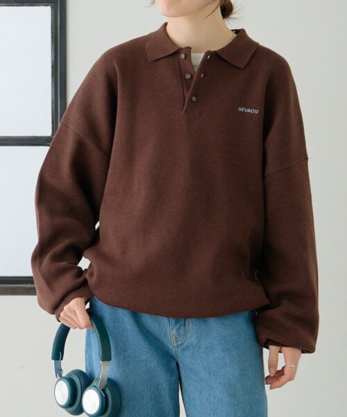 セール】【GEVACO】ロングスリーブニットポロ（ニット/セーター