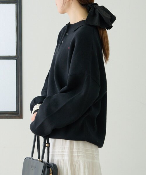 GEVACO(ゲバコ)の「【GEVACO】ロングスリーブニットポロ(ニット/セーター・レディース・ブラウン/グレー/ブラック・LARGE/MEDIUM)」の5枚目の写真