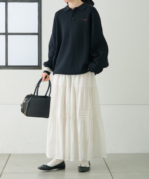 GEVACO(ゲバコ)の「【GEVACO】ロングスリーブニットポロ(ニット/セーター・レディース・ブラウン/グレー/ブラック・LARGE/MEDIUM)」の8枚目の写真