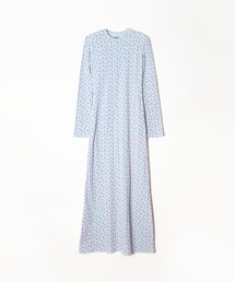 HOLIDAY | SUPER RIB PADDED SHOULDER L/S DRESS (FLOWER) スーパーリブパディッドショルダーロングスリーブドレス (フラワー)(ワンピース)
