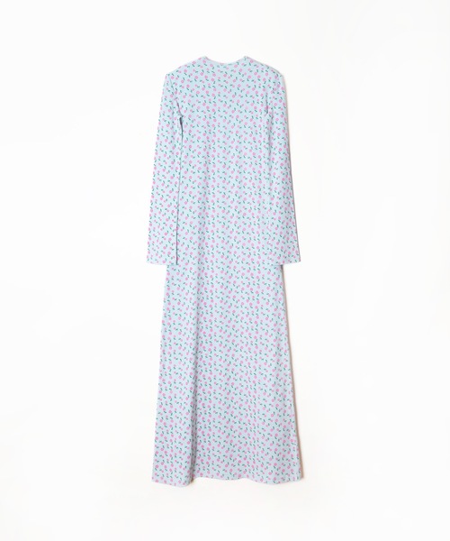 HOLIDAY(ホリデイ)の「SUPER RIB PADDED SHOULDER L/S DRESS (FLOWER) スーパーリブパディッドショルダーロングスリーブドレス (フラワー)(ワンピース・レディース・ブルー/チャコールグレー・ONE SIZE)」の9枚目の写真