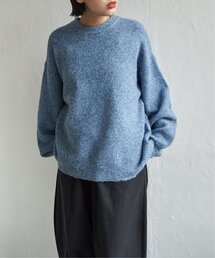 クルーネック杢ニット