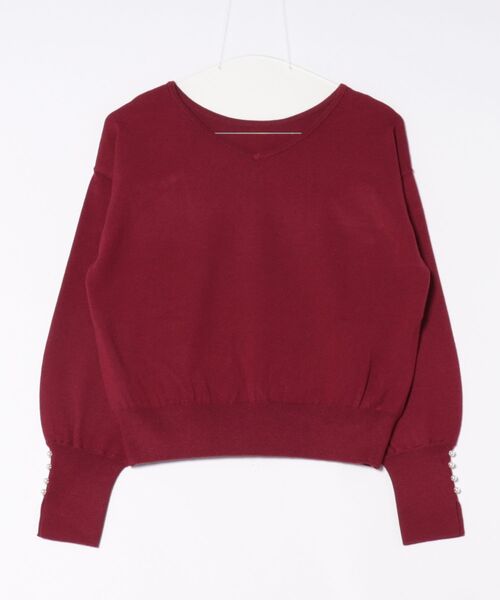 STRAWBERRY-FIELDS（ストロベリーフィールズ）の「ソフティカシミヤ_2WAY袖口パールニット（ニット/セーター・レディース・ローズ/オフホワイト/トップグレー/ブラック・2）」の14枚目の写真