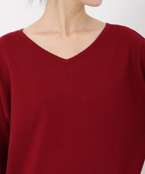 STRAWBERRY-FIELDS（ストロベリーフィールズ）の「ソフティカシミヤ_2WAY袖口パールニット（ニット/セーター・レディース・ローズ/オフホワイト/トップグレー/ブラック・2）」の8枚目の写真