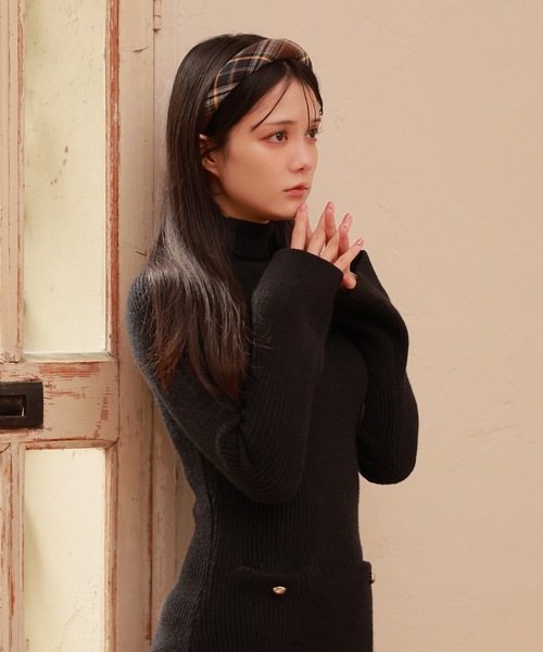 M DOLLY(エムドリー)の「lib knit Verde mini dress/リブニットヴェルデミニドレス(ワンピース・レディース・アイボリー/ブラック/グレー・FREE)」の5枚目の写真