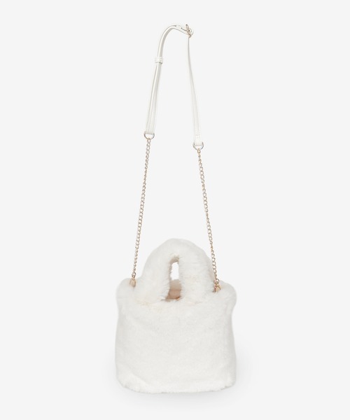 Honeys（ハニーズ）の「チェーン付ファーバッグ（ハンドバッグ・レディース・ベージュ/アイボリー/グレー・FREE）」の13枚目の写真