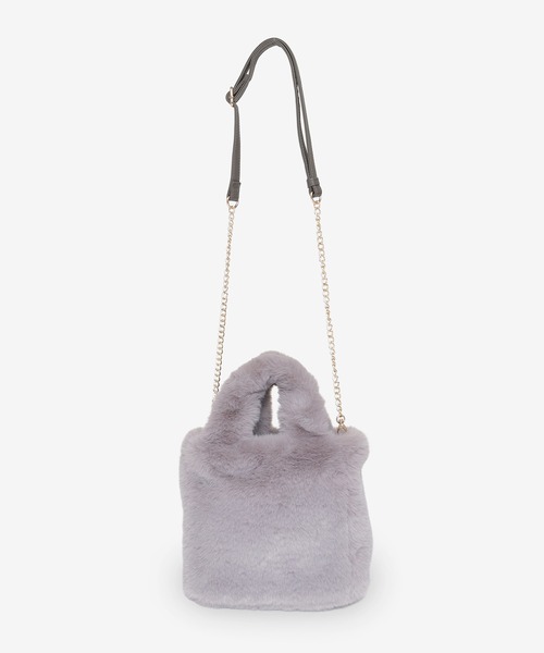 Honeys（ハニーズ）の「チェーン付ファーバッグ（ハンドバッグ・レディース・ベージュ/アイボリー/グレー・FREE）」の15枚目の写真