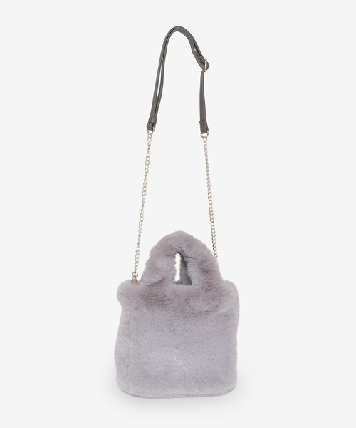 Honeys（ハニーズ）の「チェーン付ファーバッグ（ハンドバッグ・レディース・ベージュ/アイボリー/グレー・FREE）」の16枚目の写真