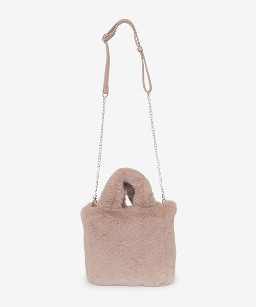 Honeys（ハニーズ）の「チェーン付ファーバッグ（ハンドバッグ・レディース・ベージュ/アイボリー/グレー・FREE）」の18枚目の写真