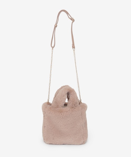 Honeys（ハニーズ）の「チェーン付ファーバッグ（ハンドバッグ・レディース・ベージュ/アイボリー/グレー・FREE）」の19枚目の写真