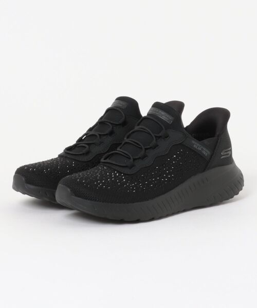 SKECHERS(スケッチャーズ)の「【SKECHERS】スケッチャーズ Slip-ins: BOBS Sport Squad Chaos - Daily Glitz(スリップインズ:ボブス スポーツ スクワッド カオス - デイリーグリッツ)スリッポンスニーカー 117622(スニーカー・レディース・ブラック×ブラック・23.0cm/23.5cm/24.0cm/24.5cm/22.5cm/25.0cm)」の1枚目の写真