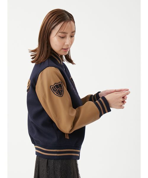 milaowen ワッペンスタジアムジャンバー セール】ワッペンスタジアムジャンバー（ノーカラージャケット）｜Mila