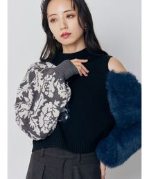 MURUA | ショルダーフラワーシャギーニット(ニット/セーター)