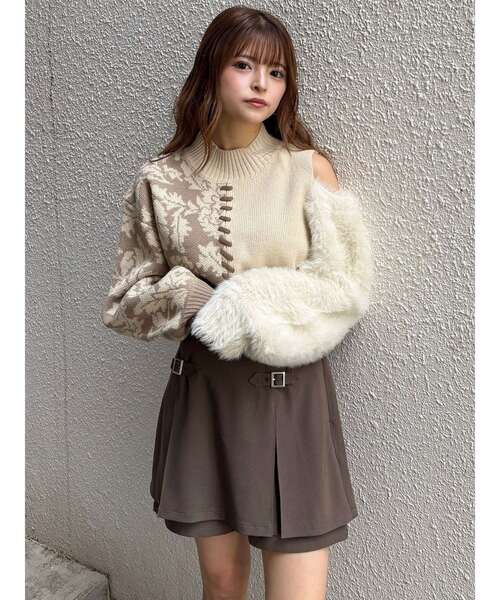 MURUA（ムルーア）の「ショルダーフラワーシャギーニット（ニット/セーター・レディース・ブラック/アイボリー/ネイビー/ブラウン・FREE）」の16枚目の写真