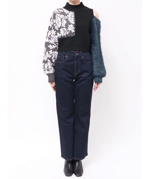 MURUA（ムルーア）の「ショルダーフラワーシャギーニット（ニット/セーター・レディース・ブラック/アイボリー/ネイビー/ブラウン・FREE）」の9枚目の写真