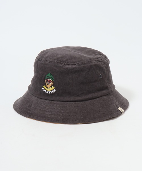 セール】DUCKSTER おじさん柄 刺繍 バケットハット 帽子 男女兼用
