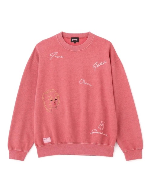 Schott(ショット)の「SCHOTT-PIGMENT CREW SWEAT(スウェット・メンズ・ブラック/レッド・L/M)」の1枚目の写真