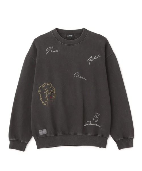 Schott(ショット)の「SCHOTT-PIGMENT CREW SWEAT(スウェット・メンズ・ブラック/レッド・L/M)」の2枚目の写真