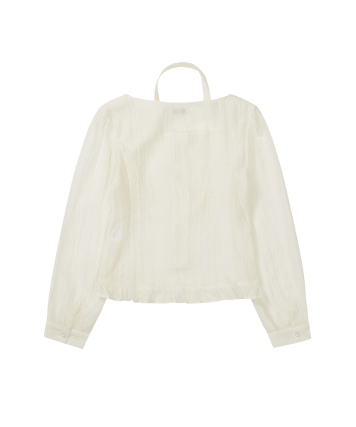 ILLIGO(イリゴ)の「リボンタイスクエアネックロングブラウスクリーム(シャツ/ブラウス・レディース・その他・SMALL/MEDIUM)」の5枚目の写真