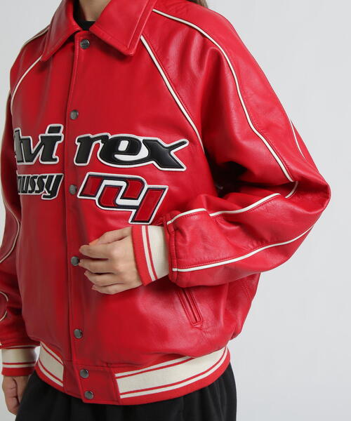 AVIREX×MOUSSY》LEATHER VARSITY JACKET（スタジャン）｜MOUSSY